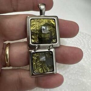 Lia Sophia Silver & Foil Textured Pendant